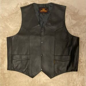 HOT LEATHERS VEST SNAP BUTTON SIZE 5X MENS